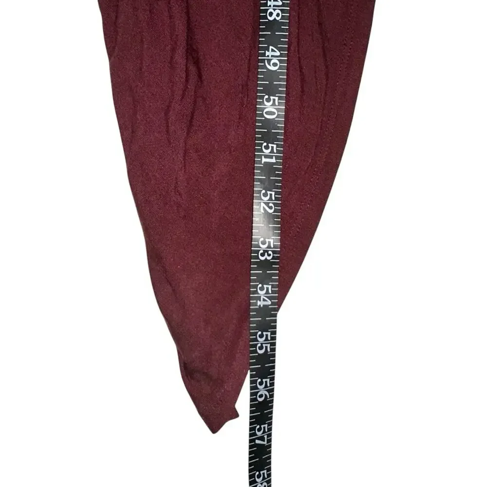 Young Fabulous & Broke Genesis Plunge Long Sleeve Burgundy Dress MEDIUM